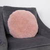 Pink Short Pile Sheepskin Cushion Round