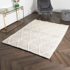 Cream & Black Diamond Pattern Rug (3 Sizes)