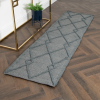 Grey Diamond Pattern Runner Rug