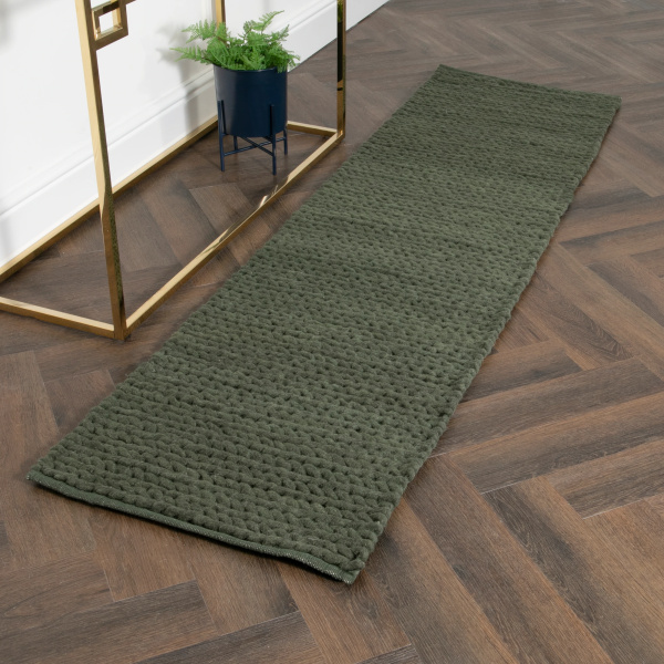Green Knitted Runner Rug