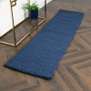 Navy Blue Knitted Runner Rug