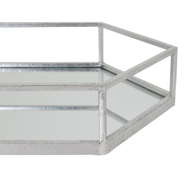 Silver Hexagon Set of Two Trays