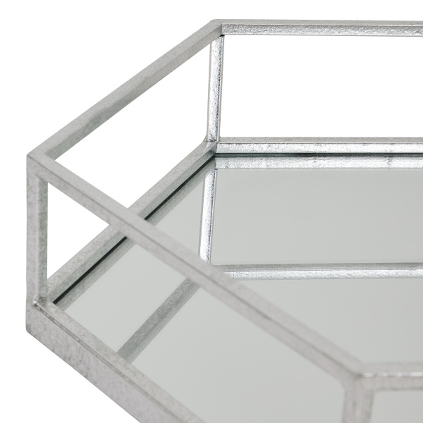 Silver Hexagon Set of Two Trays