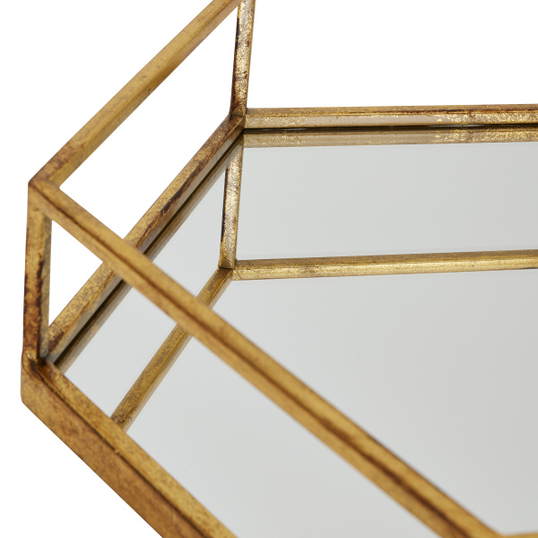 Gold Hexagon Set of Two Trays