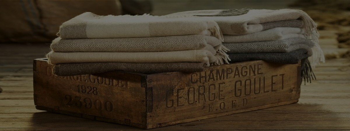 Beige Hoop Wool Baby Blanket