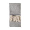 Herringbone Wool Throw Grey