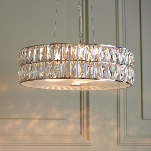 Vanessa Chrome Plated Small Round Pendant Light