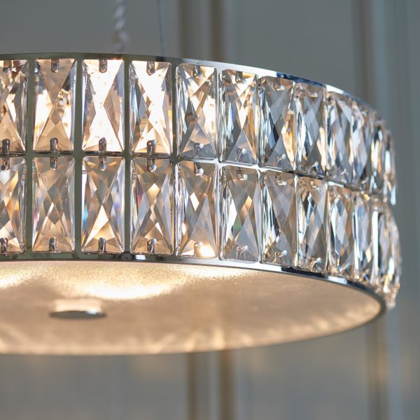 Vanessa Chrome Plated Small Round Pendant Light