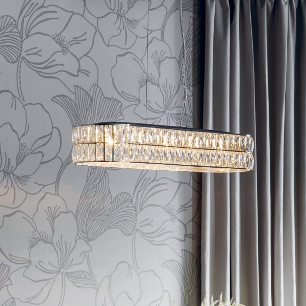 Vanessa Chrome Plated Small Stadium Pendant Light