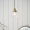 Harper Antique Brass and Glass Pendant Light