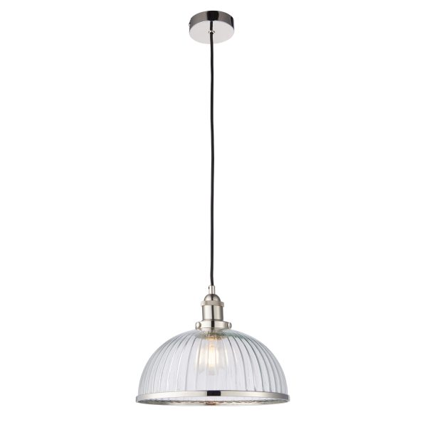 Harper Bright Nickel and Glass Pendant Light