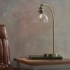 Harper Antique Brass and Glass Table Lamp