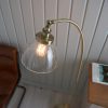 Harper Antique Brass and Glass Floor Lamp