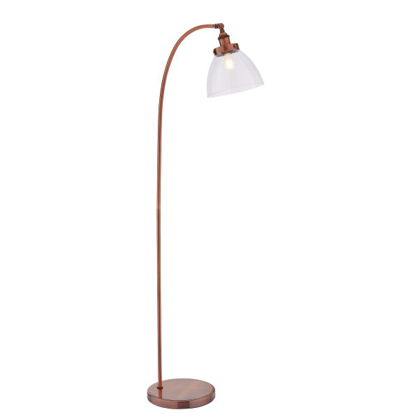 Harper Aged Copper and Glass Floor Lamp