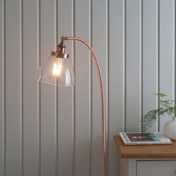 Harper Aged Copper and Glass Floor Lamp