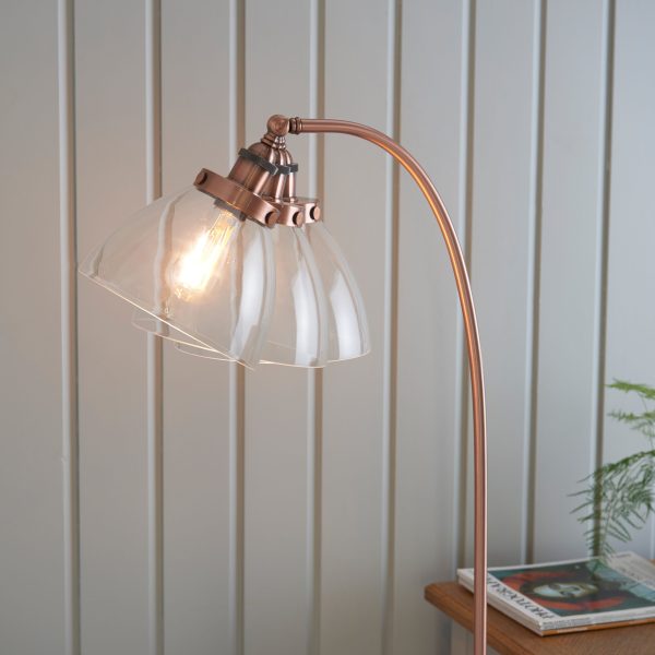 Harper Aged Copper and Glass Floor Lamp