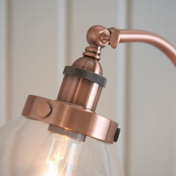 Harper Aged Copper and Glass Floor Lamp