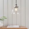 Harper Brushed Silver and Glass Pendant Light