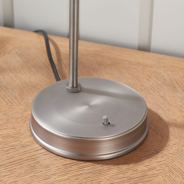 Harper Brushed Silver and Glass Table Lamp