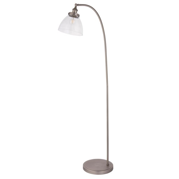 Harper Brushed Silver and Glass Floor Lamp
