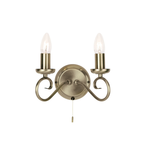 Tiana Antique Brass Double Wall Light