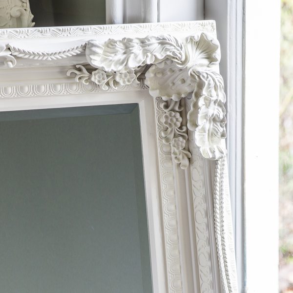 Carved Louisa Leaner Mirror Cream