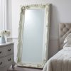Carved Louisa Leaner Mirror Cream