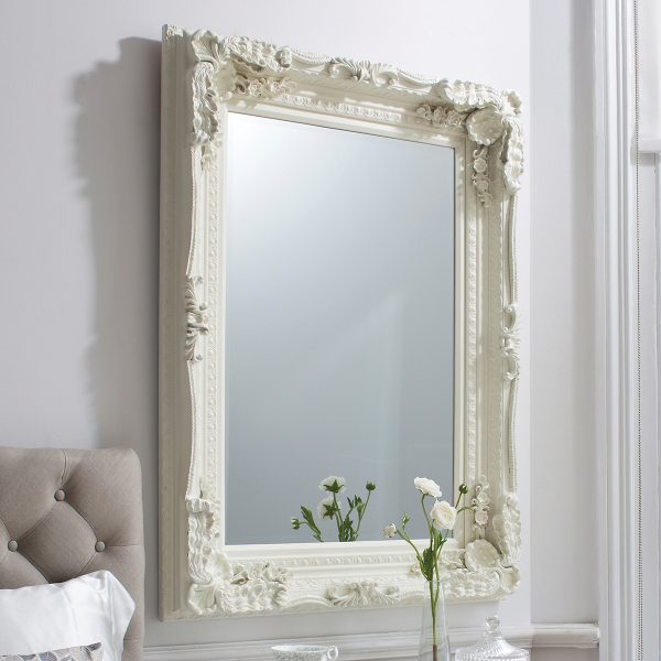 Carved Louisa Wall Mirror Cream