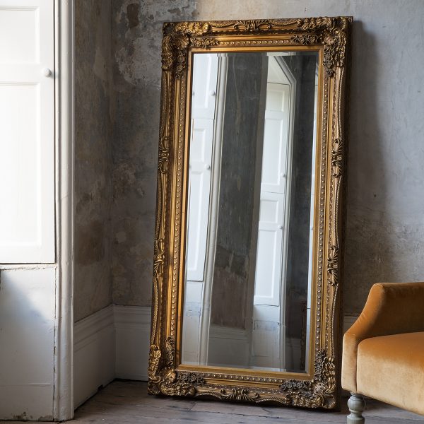 Carved Louisa Leaner Mirror Gold