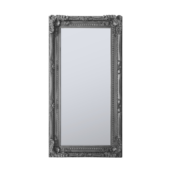 Carved Louisa Leaner Mirror Silver