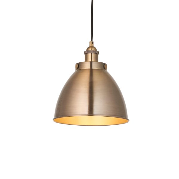 5016087154555 Francesca Pendant Light Antique Brass Small