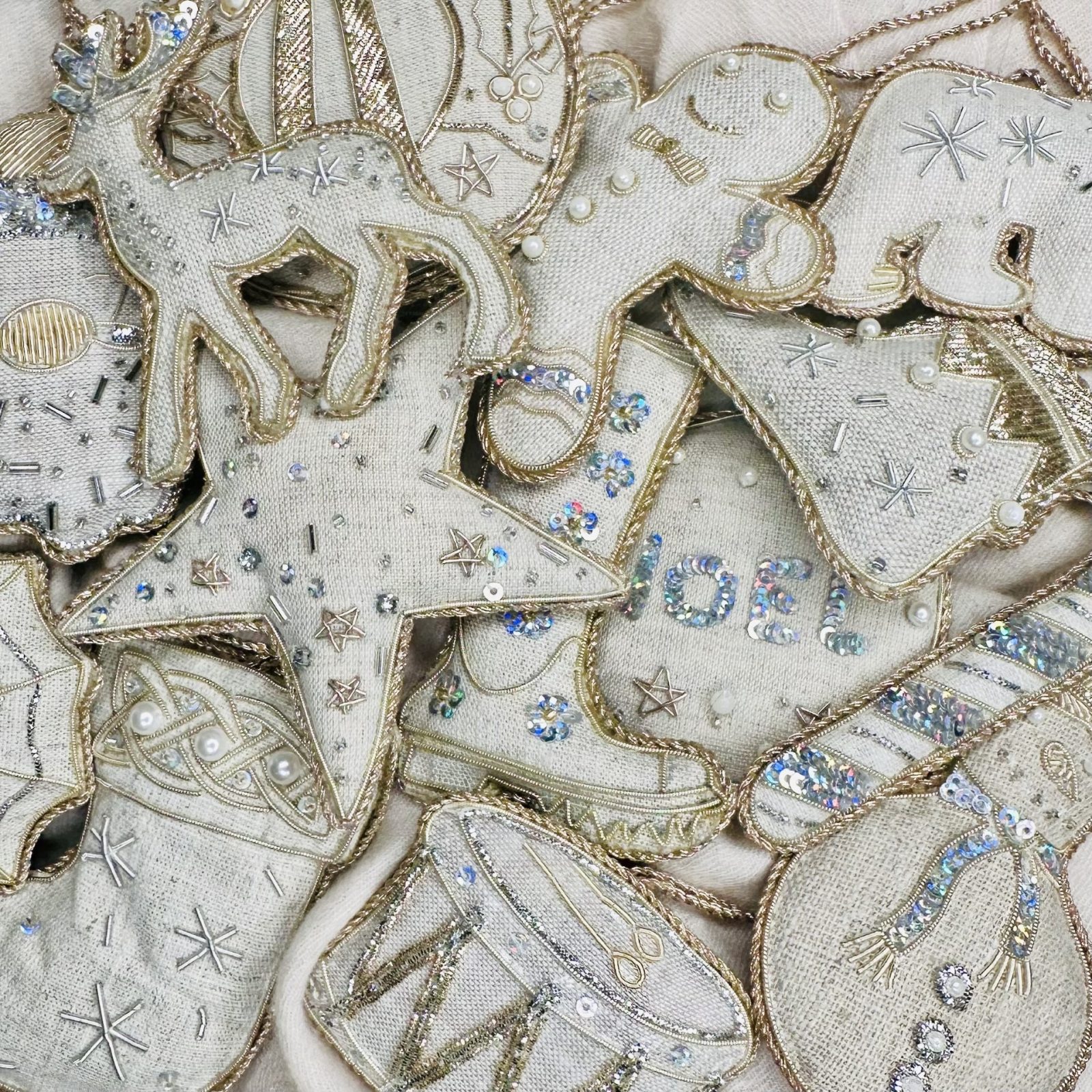 Katie Larmour Irish Linen Christmas Ornaments at Caroline Jane