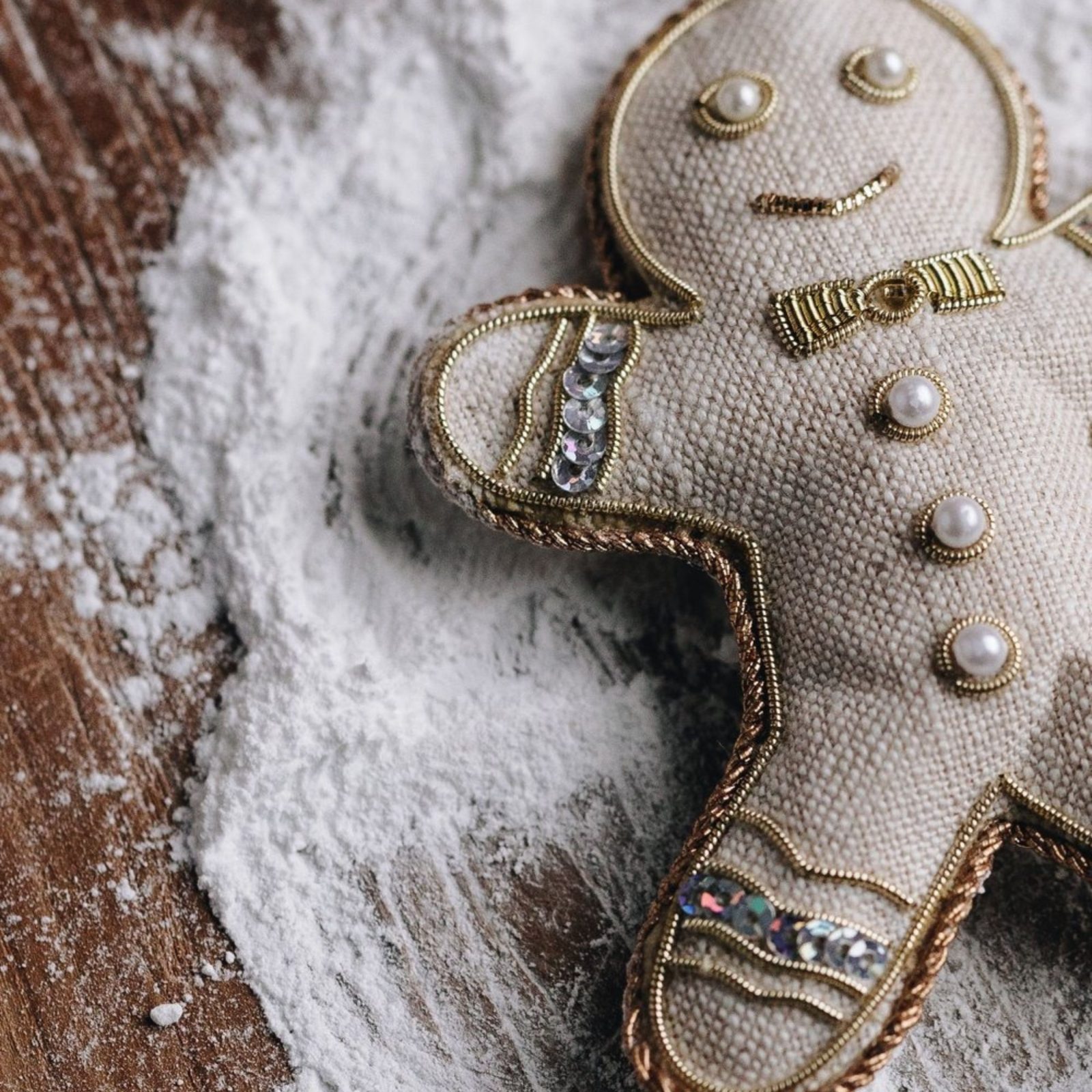 Luxury Irish Linen Gingerbread Man Christmas Decoration