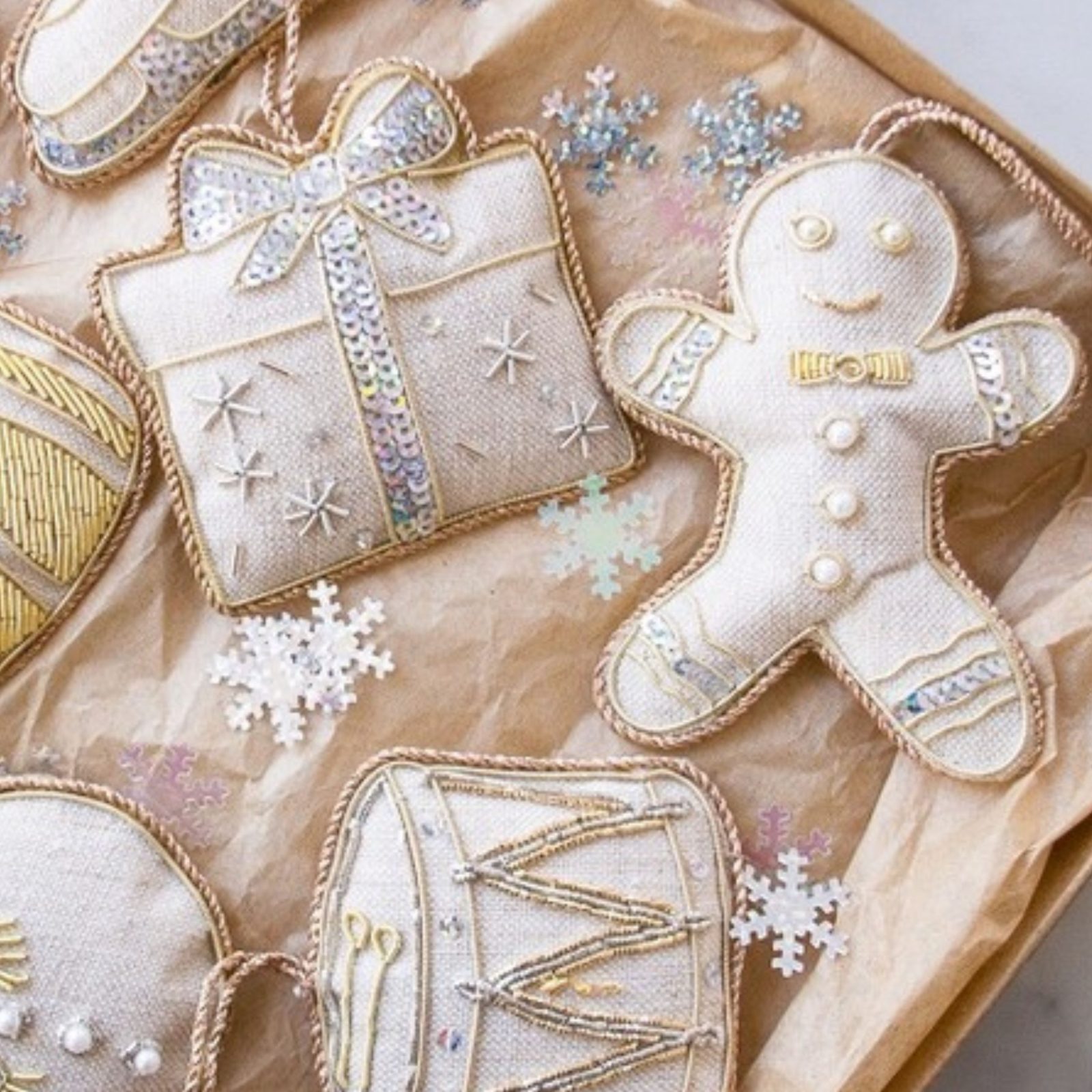 Luxury Irish Linen Gingerbread Man Christmas Decoration