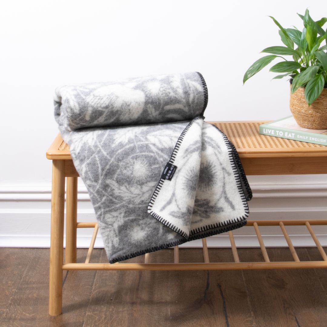 Bird Grey Wool Blanket