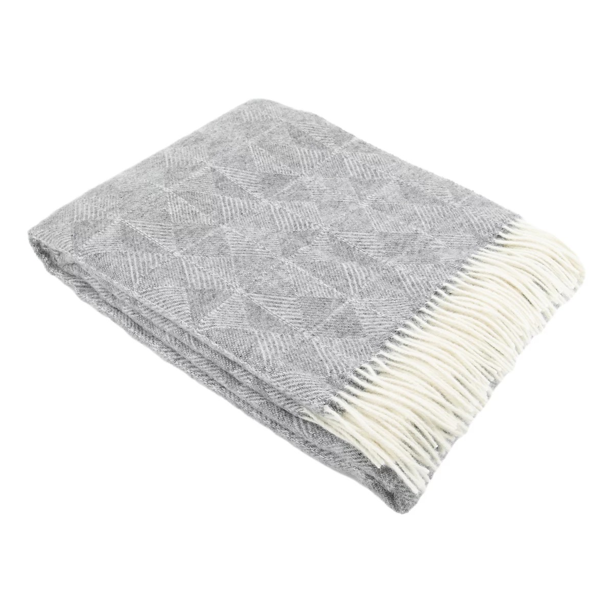 Diamond Pattern Grey Wool Blanket