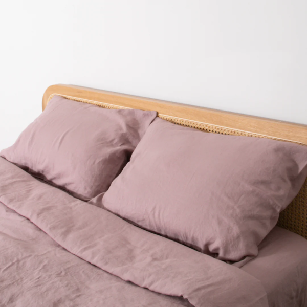Blush Pink Pair Of 100% Linen Pillowcases